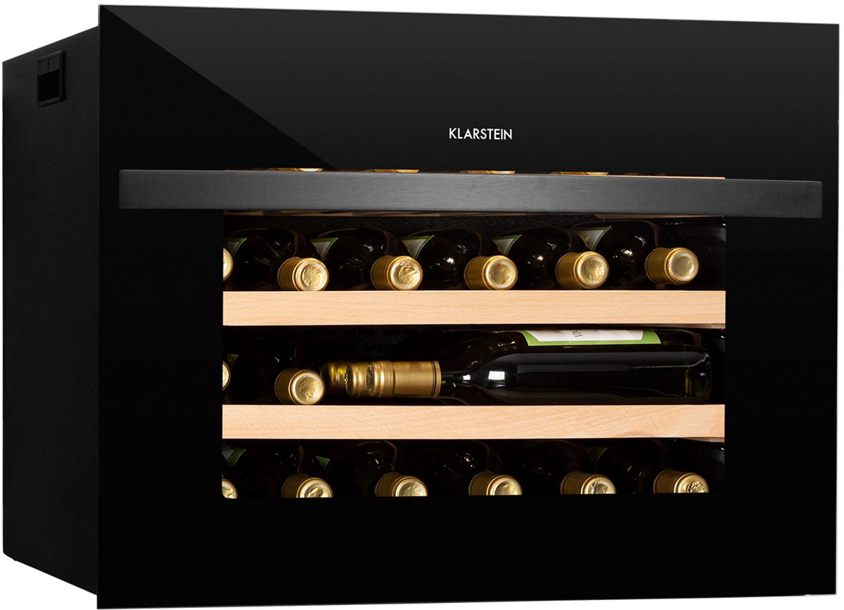 Bol.com Klarstein Wijnkoeler Inbouw , 1-zone Kleine Drankenkoeler, Kleine Wijnkast 51L, Kleine Wijnkoeler met Glazen Deur, Binne... aanbieding