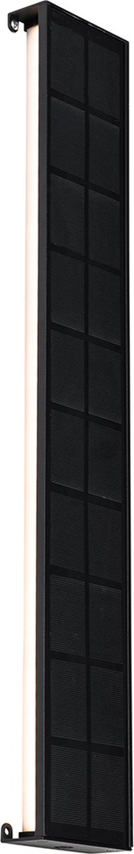 Qazqa Buiten Wandlamp Zwart 60 Cm Incl. Led 4-staps Dimbaar Met Solar - Serena