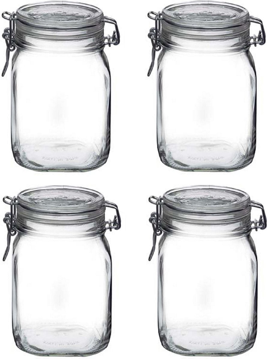 Bormioli Rocco Weckpot/inmaakpot - 14x stuks - 1L - glas - met beugelsluiting - luchtdicht