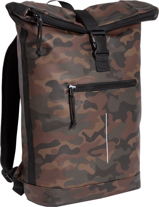 Foto: New rebels mart new york camouflage groen 21l rugtas rolltop waterafstotend laptop 15 6