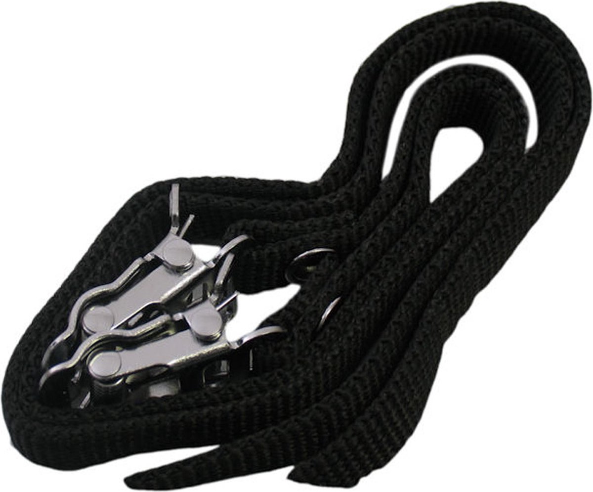 Toeclipsriempjes / pedaalriempjes Edge nylon - zwart