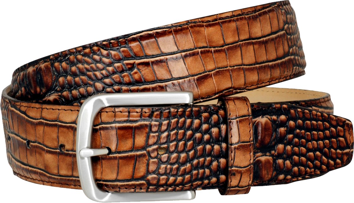 LINDENMANN leren heren riem - bruin