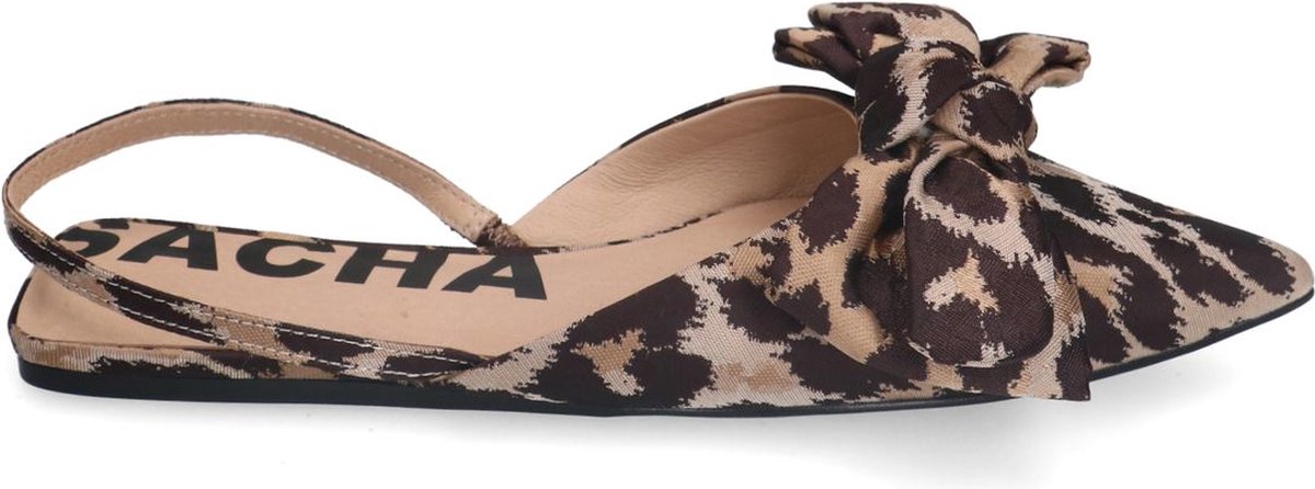 Sacha - Dames - Leopard slingbacks met strik - Maat 37