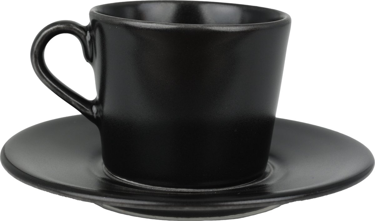 Bonna Notte Neat - Espresso kopjes & schotel - 80 cc - Porselein - set van 6