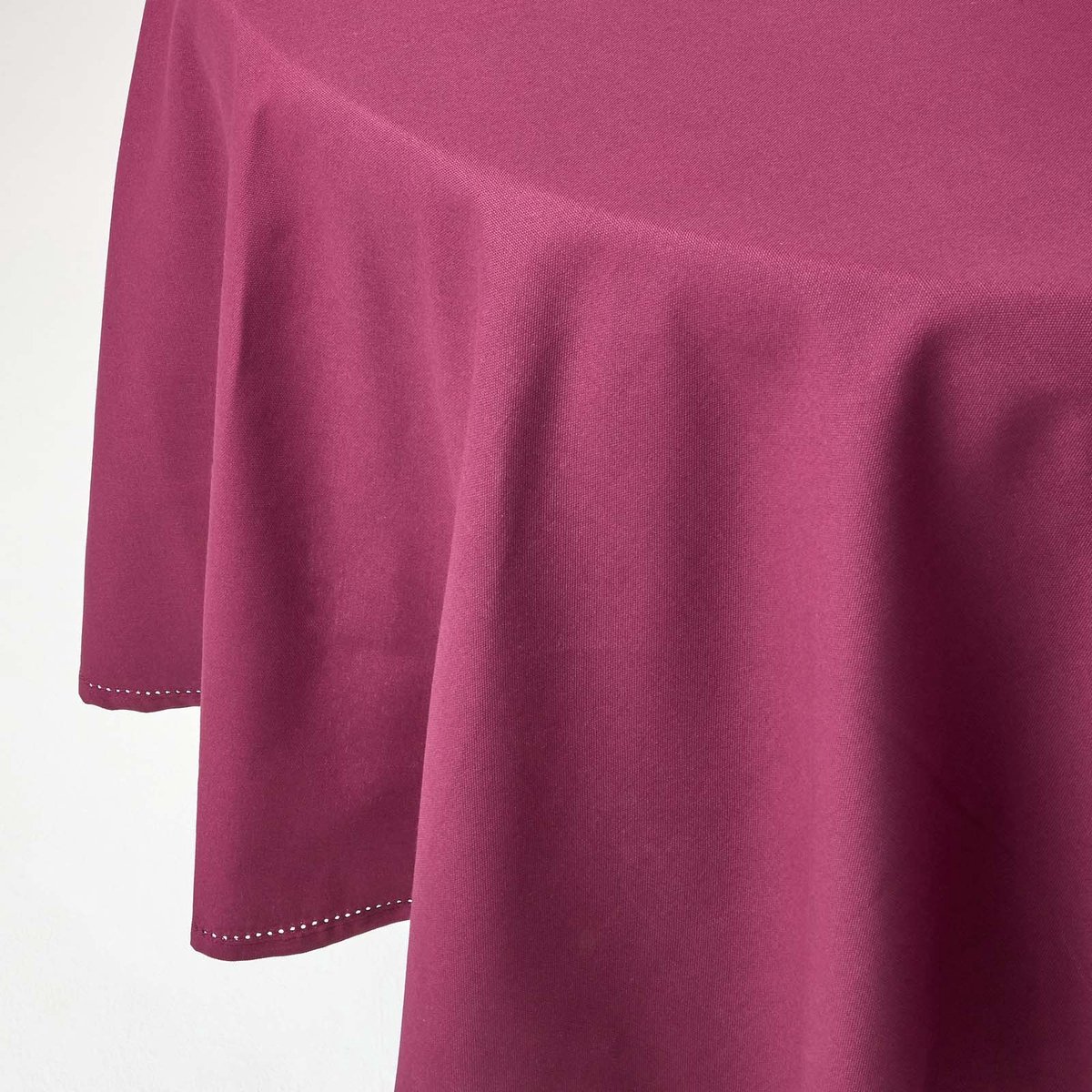 Homescapes Rond tafelkleed bordeaux - 178 cm, 100% katoen