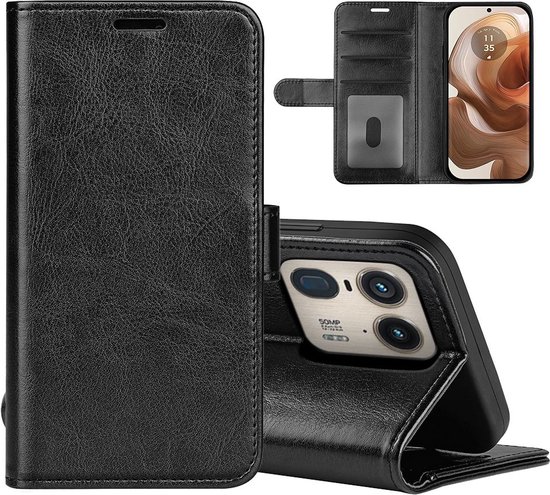 Coque Motorola Edge 50 Ultra - MobyDefend Wallet Book Case (fermeture arrière) - Zwart - Étui pour téléphone portable - Étui de téléphone Convient pour : Motorola Edge 50 Ultra