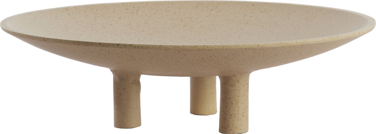 Light&living Plateau op voet Ø40x11 cm TABUA zand+licht bruin gespikkeld