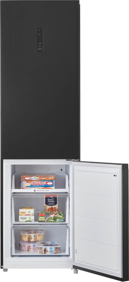 Inventum KV2010B No Frost energiezuinige koel-vriescombinatie - 201 cm hoog - 378 liter - Zeer stil: 29 dB - Superkoelen - Supervriezen - Vershoudlade - Energielabel A - Vrijstaand - Zwart — afbeelding 7