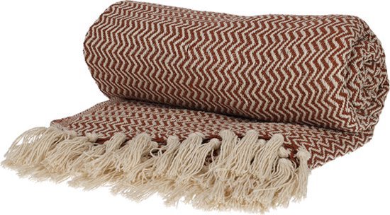 Plaid flanelle 130 x 180 cm Atmosphera Couleur Cèdre