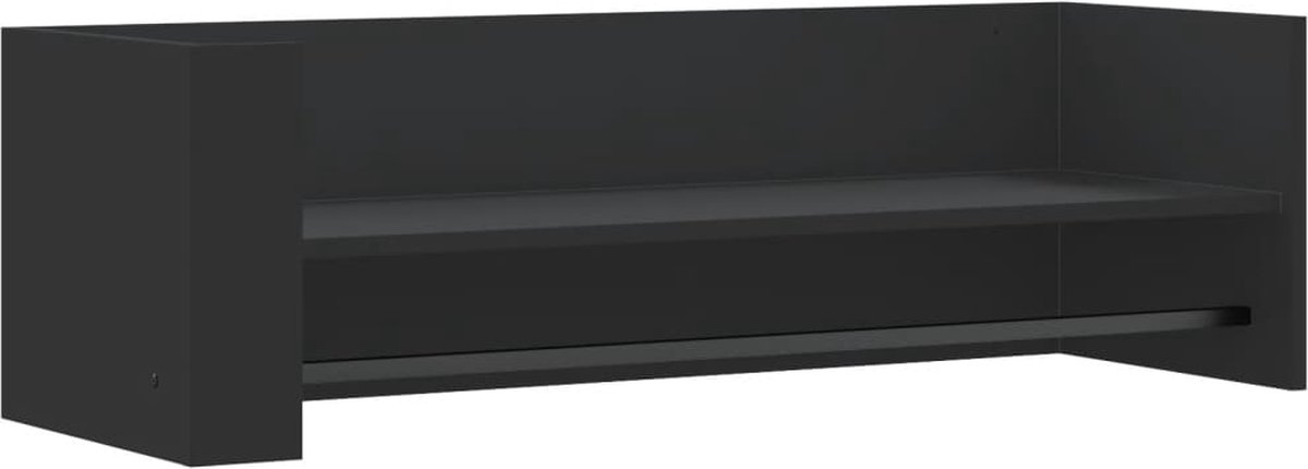 vidaXL Wandschap - 100x35x30,5 - cm - bewerkt - hout - zwart