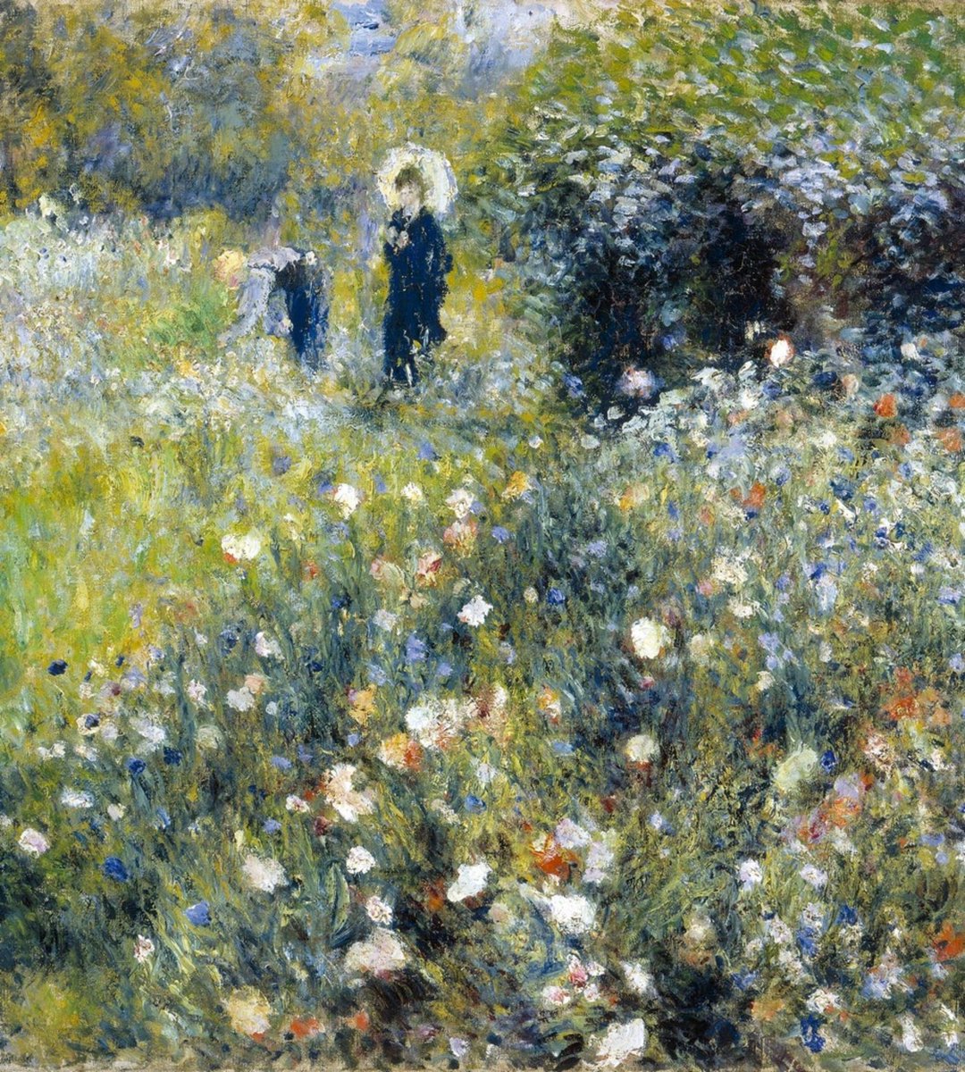 Fotobehang - Woman in Garden 225x250cm - Vliesbehang