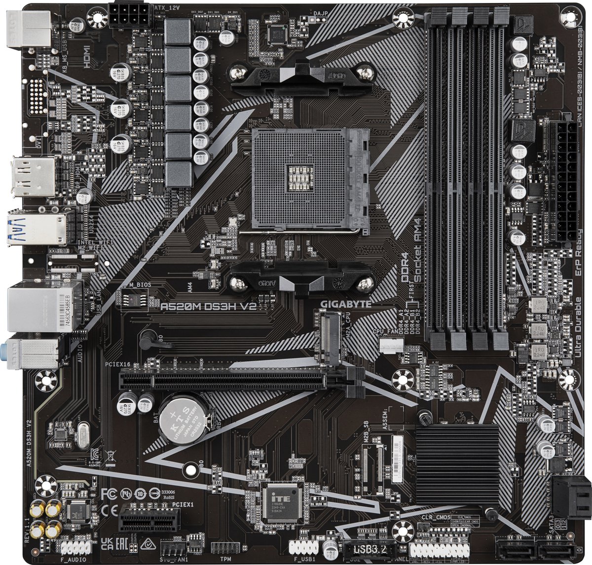 GIGABYTE A520M DS3H V2 moederbord thumbnail 3