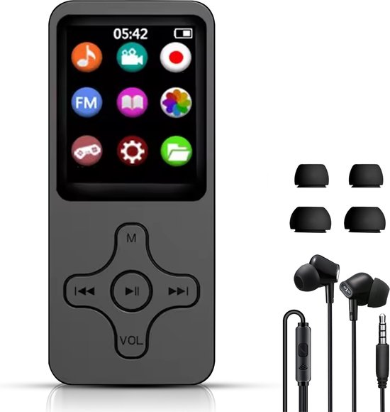ZAQE 128 GB MP3-speler – Bluetooth 5.4, Groot Intern Geheugen, Geschikt Voor Sport