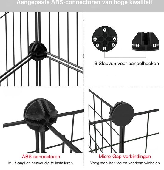 SONGMICS Buitenverblijf met bodempanelen, box, caviaverblijf, gemaakt van kunststof, verblijf voor hamsters, konijnen, egels, 125 x 63 x 42 cm, wit LPC001W01