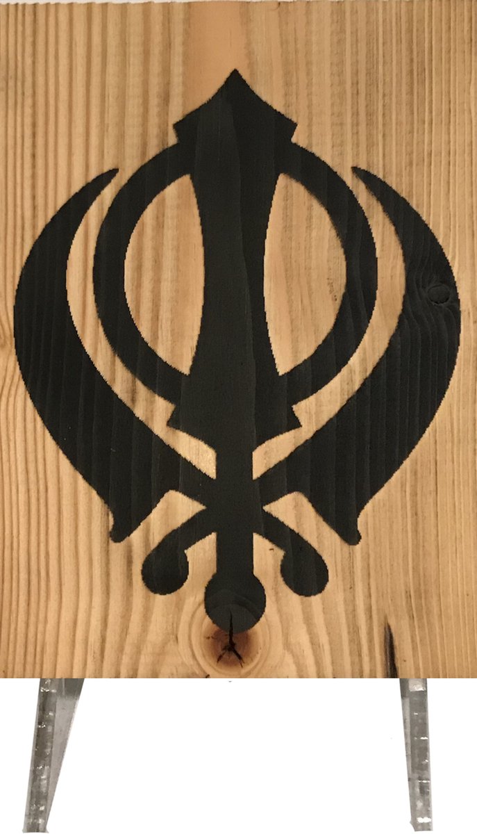 CharredArt - Houten Bord Khanda | Hout kunst - Huis decoratie woonkamer - Wanddecoratie accessoires - Kamer interieur decoraties
