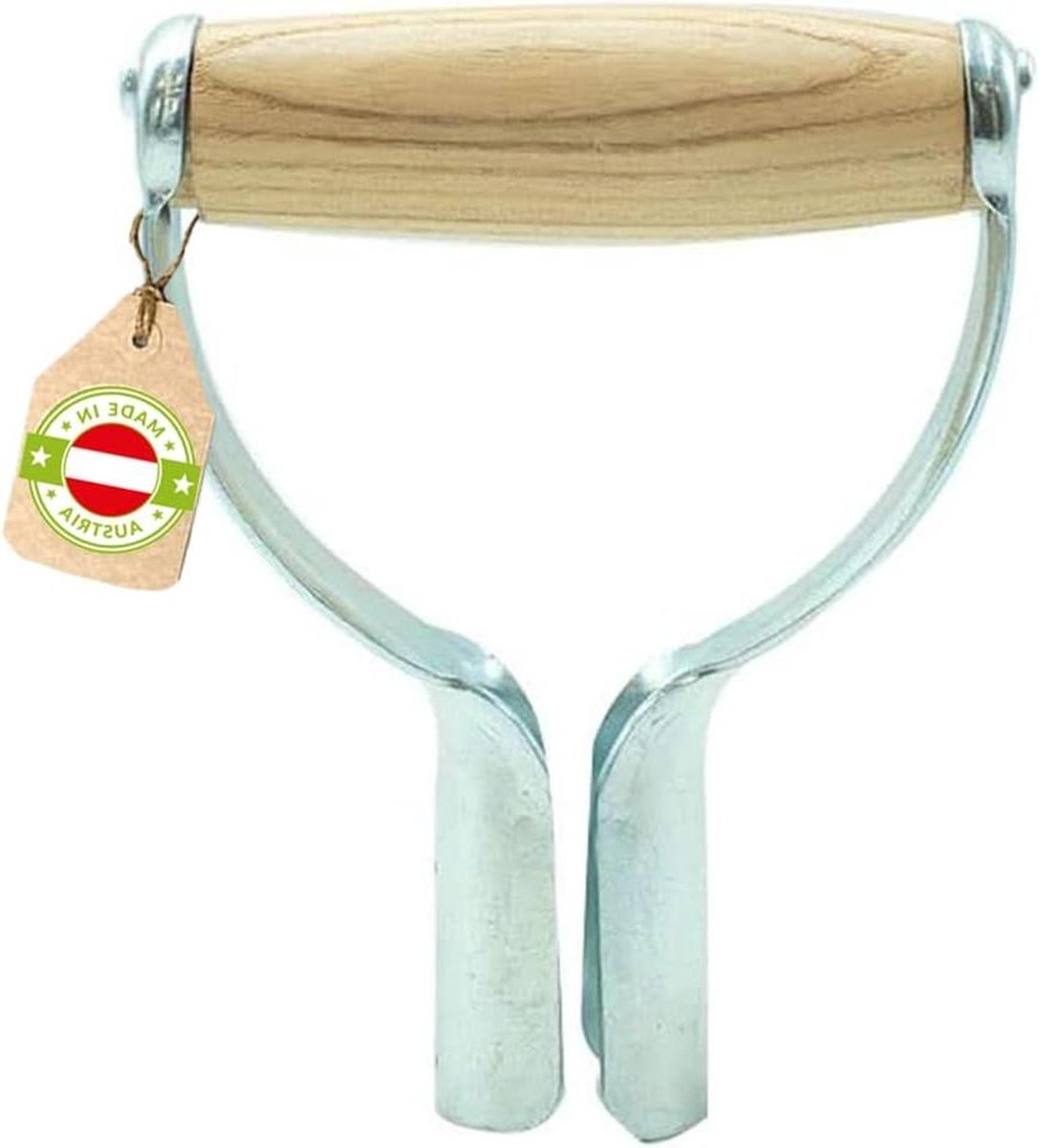 Reserveonderdeel ijzer-houten D-greep voor schoppen geschikt voor stelen van 3-4 cm diameter Made in Oostenrijk