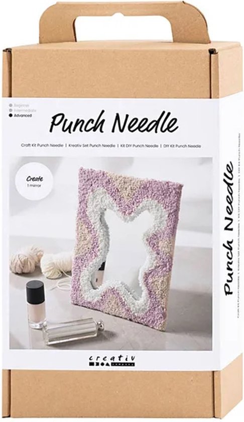 CC Hobbyset Punch Needle Spiegel Pastelkleuren