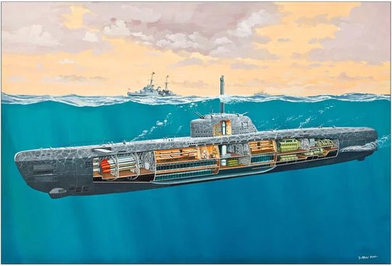 Revell Boot U-Boot Typ XXI U 2540 & Intérieur - Kit - 1: 144