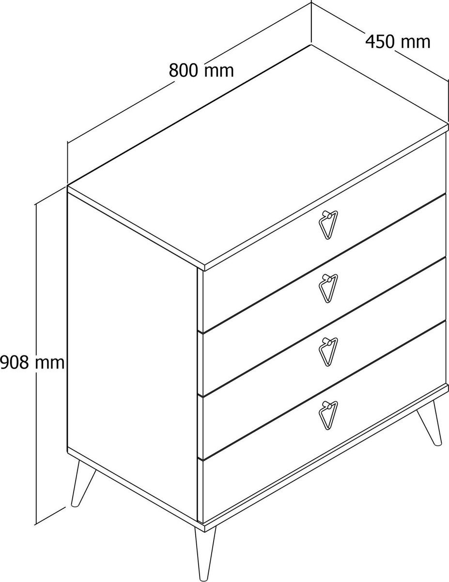 Emob - Dressoir - Wit - 80x45x91 cm