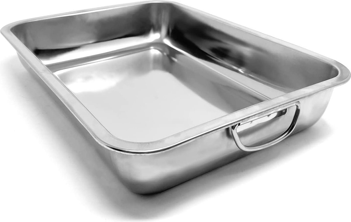 Diepe-Braadpan-40-cm-Ovenschaal-Roestvrij-Staal