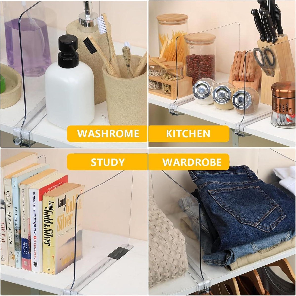 Lot De 20 Séparateurs D'étagères PVC Transparent - 30x12 Cm, Avec Fente étiquette - Pour Magasin, Bureau, Rangement - 9