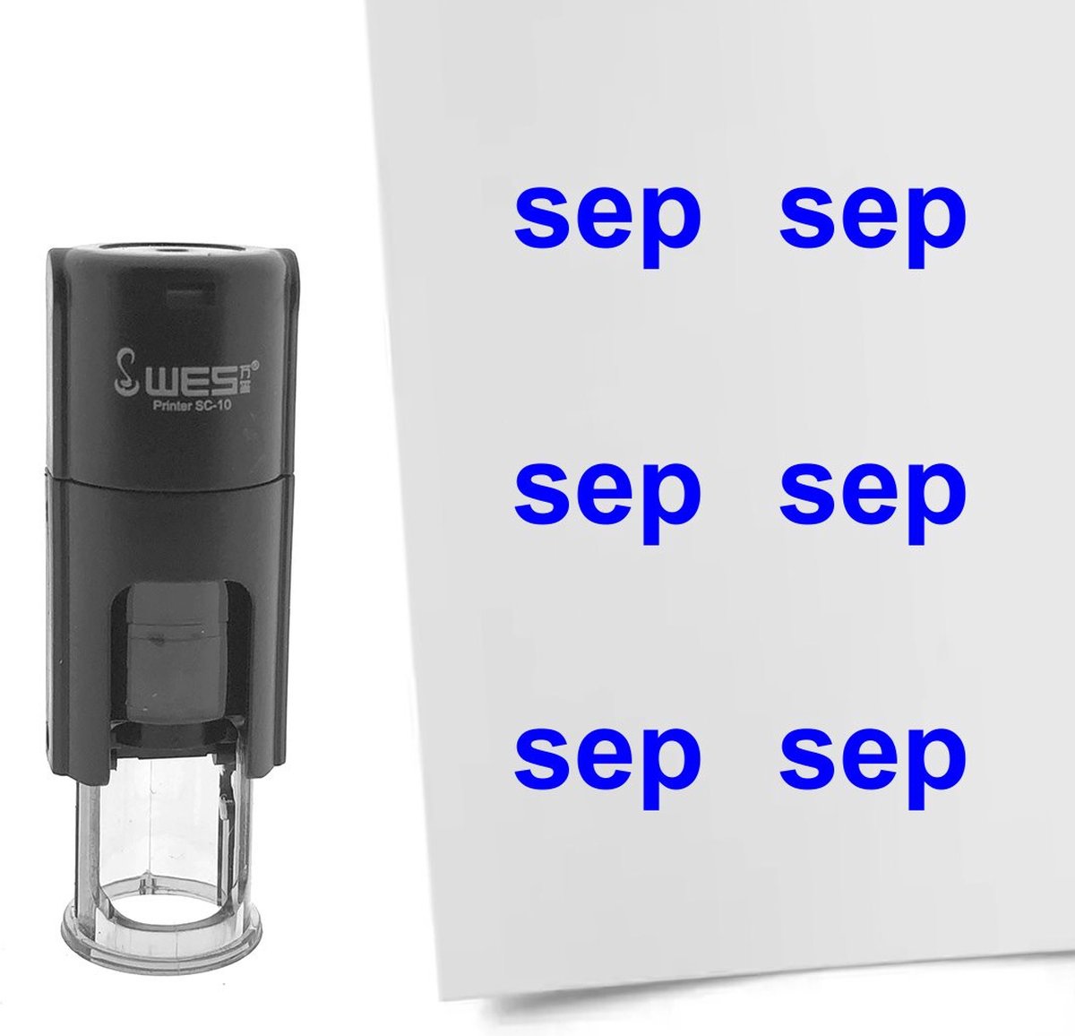 CombiCraft Stempel maand september 10mm rond blauwe inkt per 1 stuk