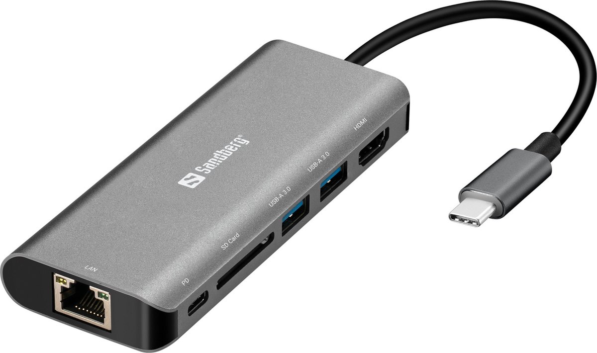 Image of Sandberg - 136-18 - USB-C Dock HDMI+LAN+SD+USB - 61W