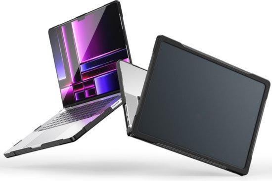 Case2go - Coque pour Macbook Pro 16 pouces (2021 & 2023) - Protection 360 - Hardcase - Zwart