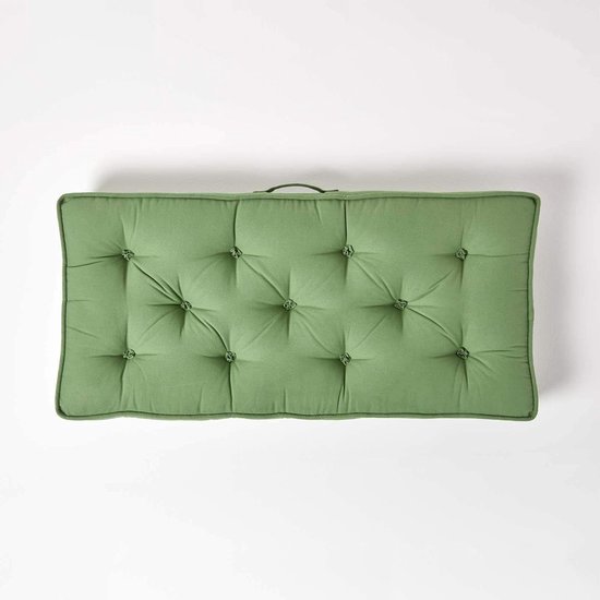 Homescapes Coussin rehausseur pour canapé en coton, Vert foncé