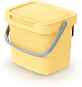 Keden GFT aanrecht afvalbak - geel - 3L - afsluitbaar - 19 x 17 x 15 cm - klepje/hengsel - afval scheiden
