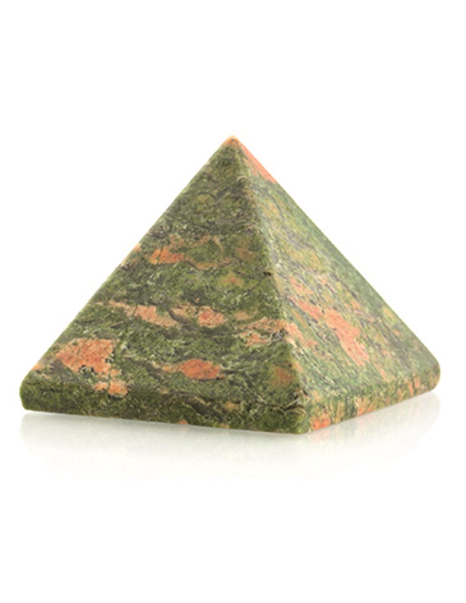 Ruben Robijn Unakiet edelsteen piramide 25 mm Groen / oranje
