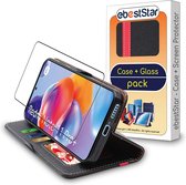 ebestStar - Hoes voor Xiaomi Redmi Note 11 Pro+ 5G, Wallet Etui, Book case hoesje, Zwart, Rood + Gehard Glas