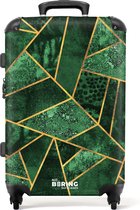 NoBoringSuitcases.com® - Grande valise Motifs - Abstraits - Or - Vert - Bagage - Valise de voyage - Valise chariot - Valises 67cm