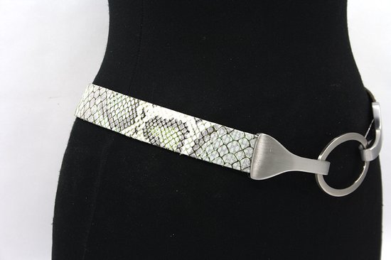 A- Zone Ceinture suspendue pour femme vert pastel - ceinture pour femme - 3 cm de large - Vert pastel - Cuir véritable - Tour de taille : 105 cm - Longueur totale de la ceinture : 120 cm