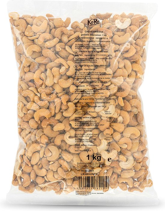 Foto: Koro geroosterde en gezouten cashewnoten 1 kg