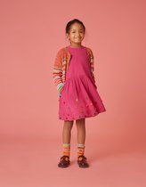 Do dress 30 Waffle cloth very berry with dots embroidery Pink: 92/2yr