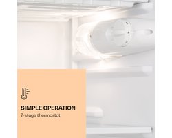 Klarstein Koelkast Luminance Frost - Capaciteit: 91 Liter - Energie-efficiëntieklasse E - Crispvak - 2 Glazen schappen - 3 Deurvakken - Temperatuurinstelling: 7 Standen - Zwart - voor Keuken - Compact - Mini Fridge - Compact Koelkast