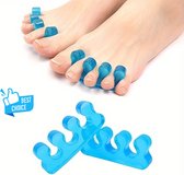 2 stuks - Teenspreider - Vingerspreider - Silicone blauw - voor perfect lakken van de nagels