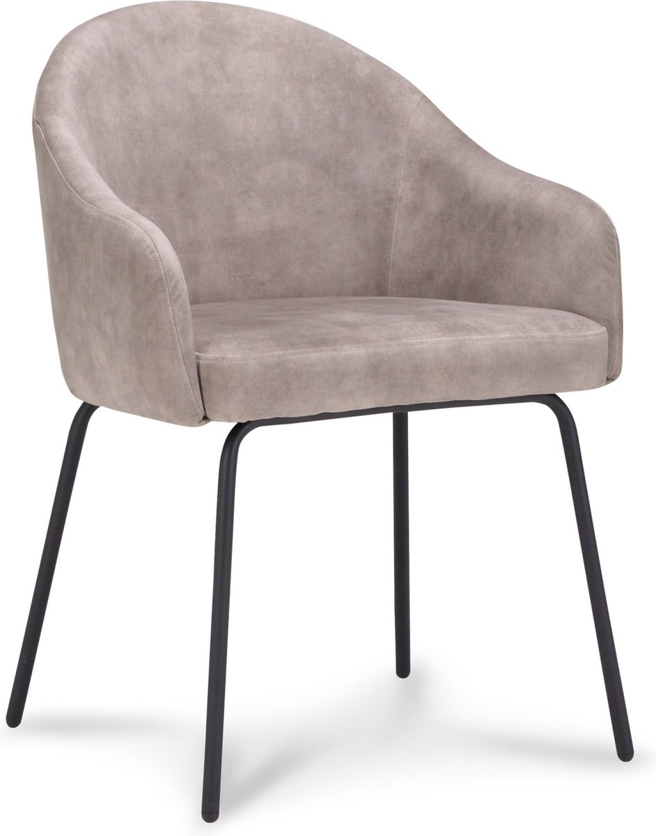 Icon Living - Armstoel Bente - Velours Adore Clay - Poot Zwart