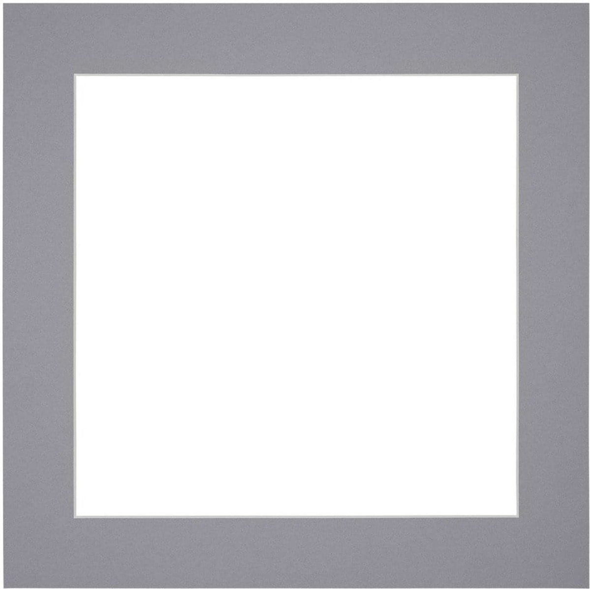 Passe-Partout Fotomaat 10x10 cm - Lijstmaat 20x20 cm - Grijs - Museumkarton - Fotolijst niet inbegrepen