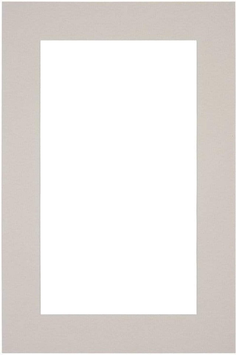 Passe-Partout Fotomaat 10x20 cm - Lijstmaat 20x30 cm - Grijs Graniet - Museumkarton - Fotolijst niet inbegrepen