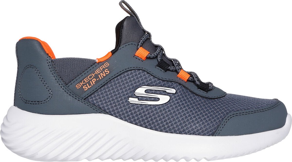 Skechers Bounder Brisk-Burst Kinder Sneakers - Grijs - Maat 28