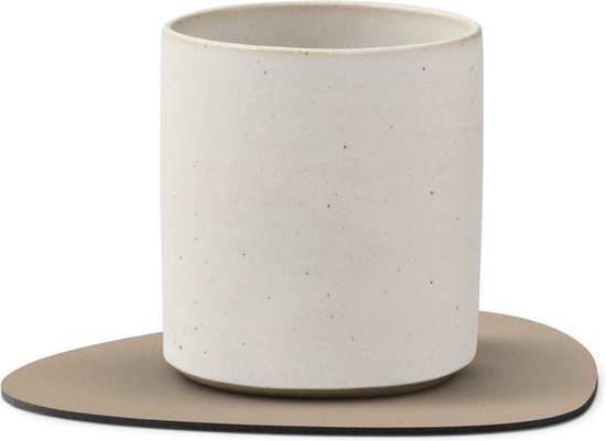 Dessous de verre LIND DNA Nupo - Cuir - Marron argile - 13 x 11 cm