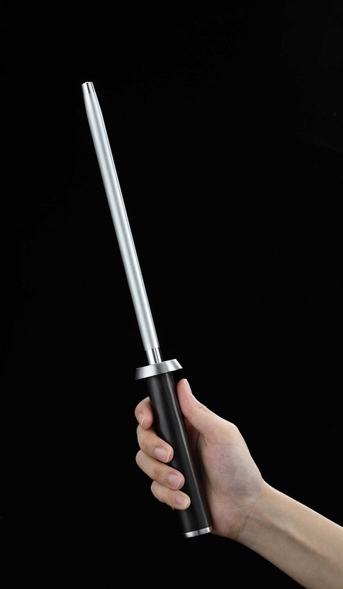 Acier à aiguiser professionnel avec revêtement diamanté | Pour couteaux en acier Damas | Manche en ébène | Série HEZHEN B1Z