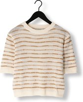 NUKUS Vinna Pullover Ss Stripe Truien & vesten Dames - Sweater - Hoodie - Vest- Zand - Maat XL