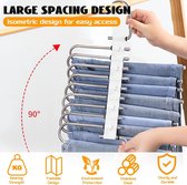 Set van 2 opvouwbare multifunctionele broekhangers - ruimtebesparend en antislip met 9 niveaus klemmen voor broeken, sjaals, jeans trousers hangers