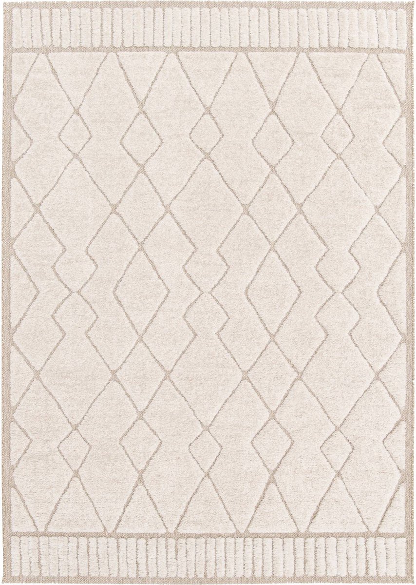 sweeek - Interieur vloerkleed met berbermotief, beige en crème - judy