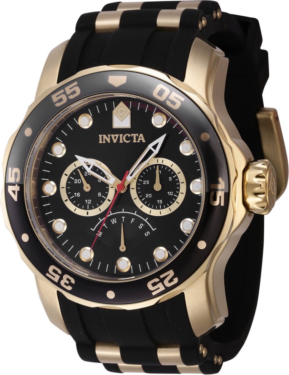 Invicta Pro Diver 46964 Heren Horloge - Waterdicht - Analoog - Quartz Uurwerk - Roestvrij Staal met zwarte Wijzerplaat - 48mm