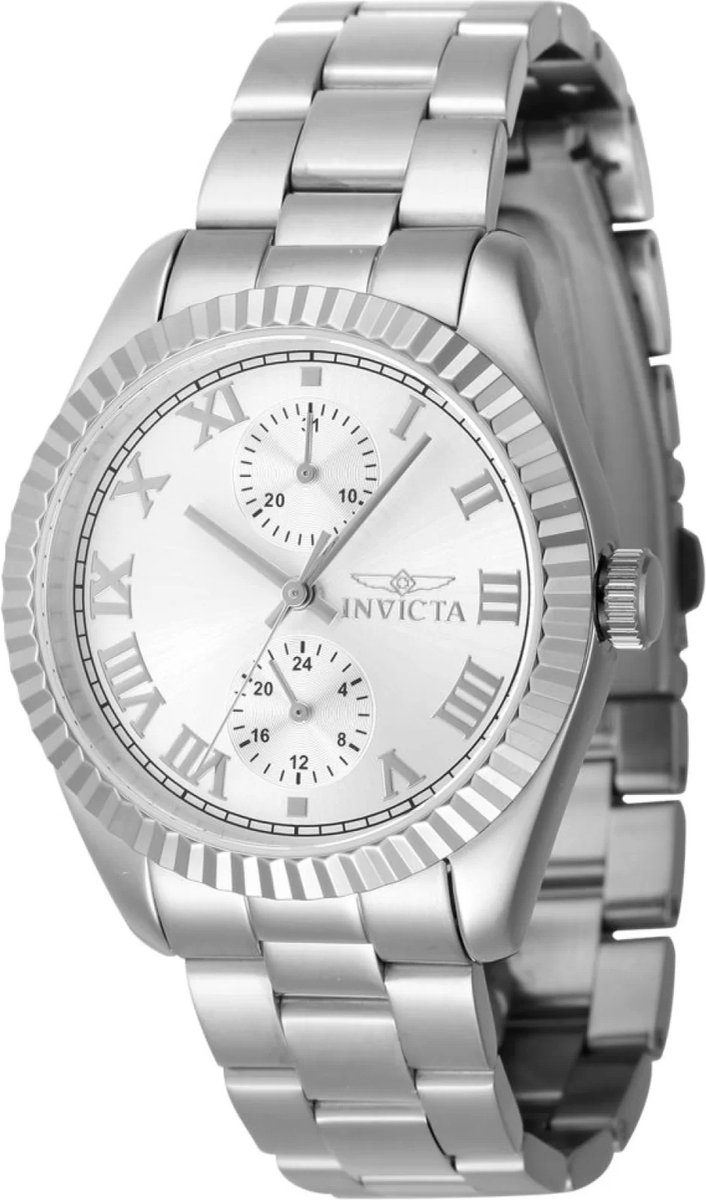 Invicta Specialty 47435 Dames Horloge - Waterdicht - Analoog - Quartz Uurwerk - Roestvrij Staal met zilveren Wijzerplaat - 36mm