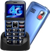 Senioren Mobiele Telefoon 4g - Senioren GSM - Zwart met Blauw